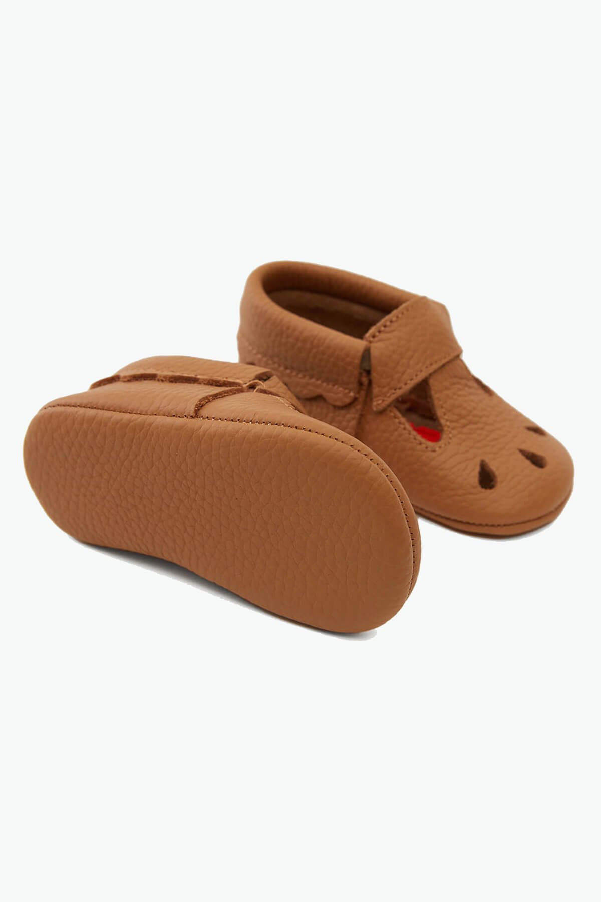 Светло-коричневые детские туфли из натуральной кожи