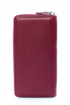 Бумажник из натуральной кожи с отделением для телефона Бордово-красный